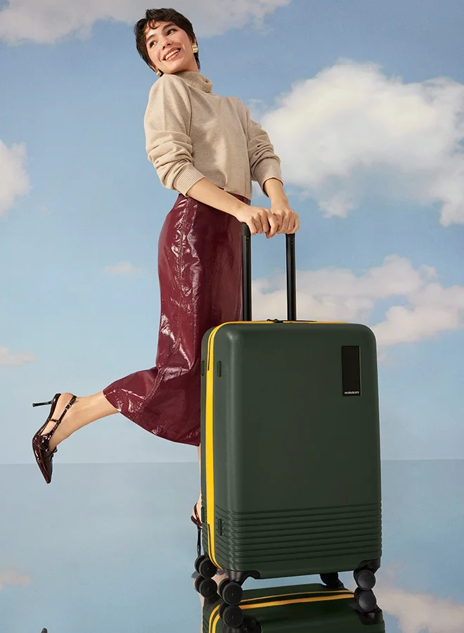 Mokobara The Check-In Luggage German Polycarbonate Shell |Seaweed Green, Green