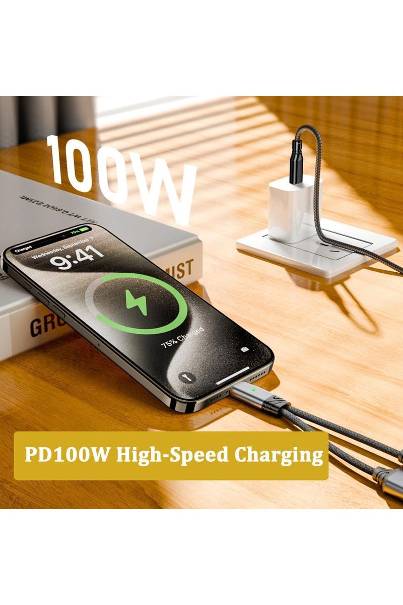 انسجام محول موزع USB C - كابل دونجل صوتي مزدوج USB C لسماعات الرأس والشاحن مع شحن سريع PD 100 وات لسلسلة iPhone 16/15 iPad MacBook Galaxy S24/S23 والمزيد - Image 2