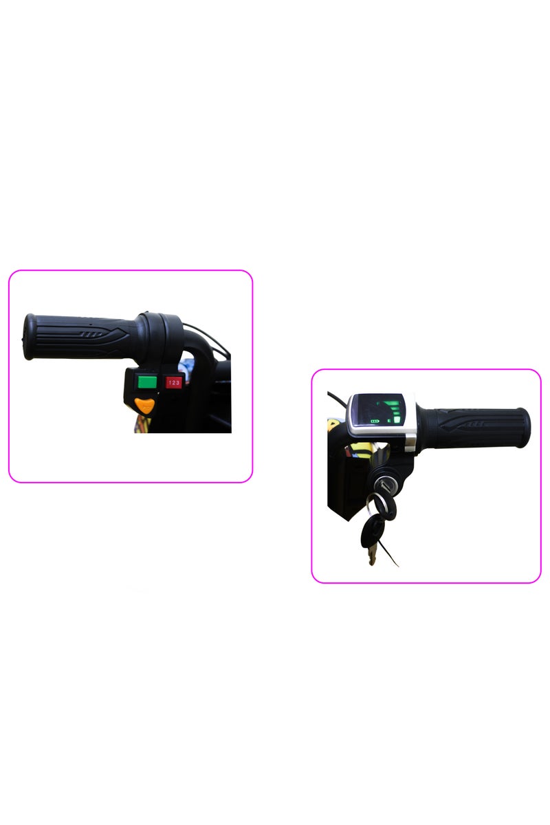 ليدر سكوتر كهربائي دريفتنج للأطفال والكبار - محرك 350 وات، بطارية 36 فولت، مصابيح LED أمامية بلوتوث، معدات أمان، إطارات 6 بوصات، مدى 10-25 كم، جرافيتي صغير - Image 4