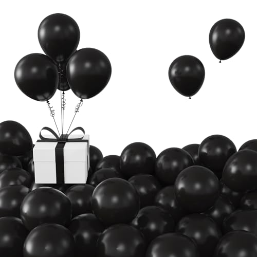 KALOR Black Balloons100 Pcs 5 Inch Mini Matte Latex Balloons for Balloon Garland Arch Birthday Decoration Wedding Party Baby Shower Decorations - Image 1