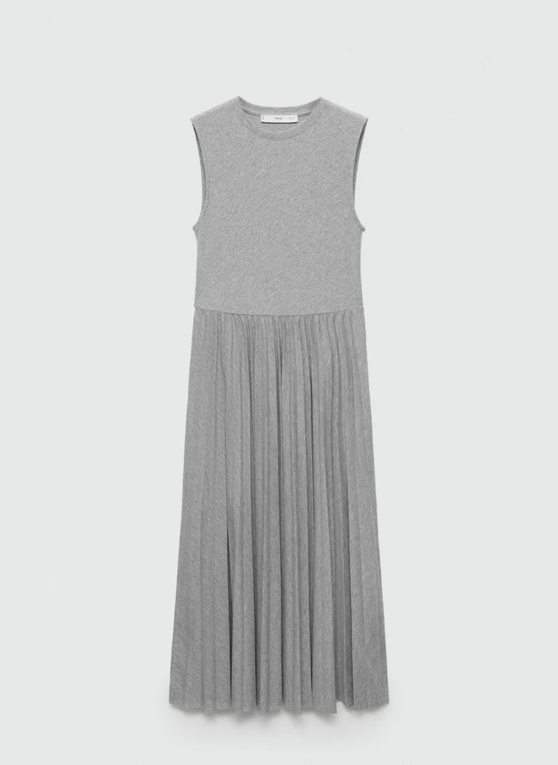 MANGO Pleated Knit Dress