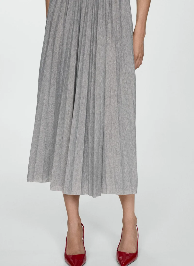 MANGO Pleated Knit Dress