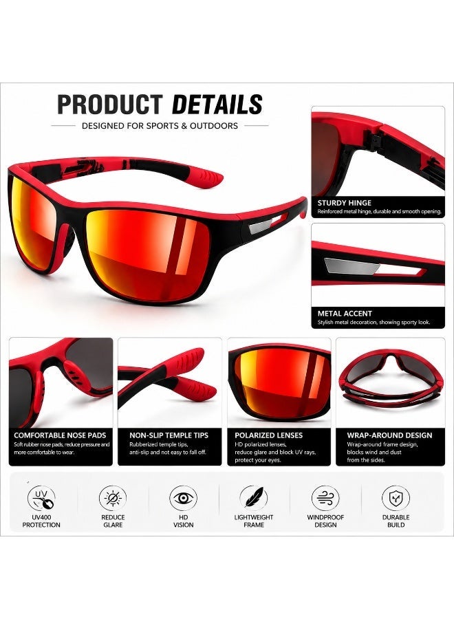 Bao fu Polarized Cycling Sunglasses for Men and Women, Black Sports UV400 Protection Eyewear, Lightweight Windproof Outdoor Sunglasses for Cycling Running  Driving - Image 3