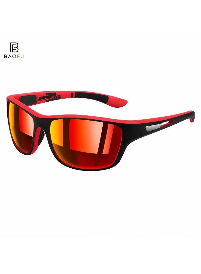 Bao fu Polarized Cycling Sunglasses for Men and Women, Black Sports UV400 Protection Eyewear, Lightweight Windproof Outdoor Sunglasses for Cycling Running  Driving - Image 1