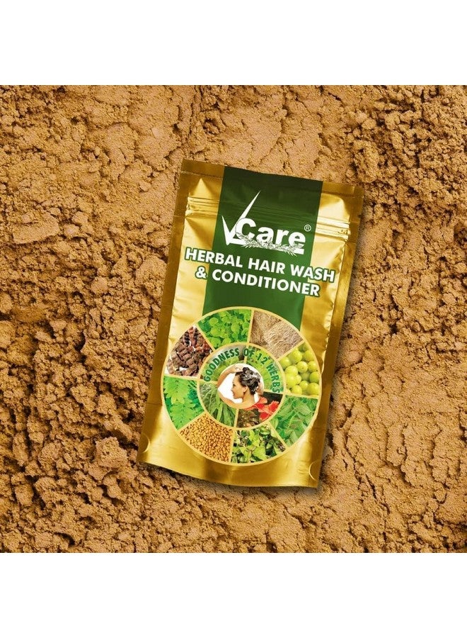 VCare Herbal Hair Wash,Conditioner,Hair Mask 3In1/Bhringraj,Amla,Hibiscus,Shikakai,/For Men & Women/Natural,Pure & Safe 100 Gm (Pack Of 3) - Image 2