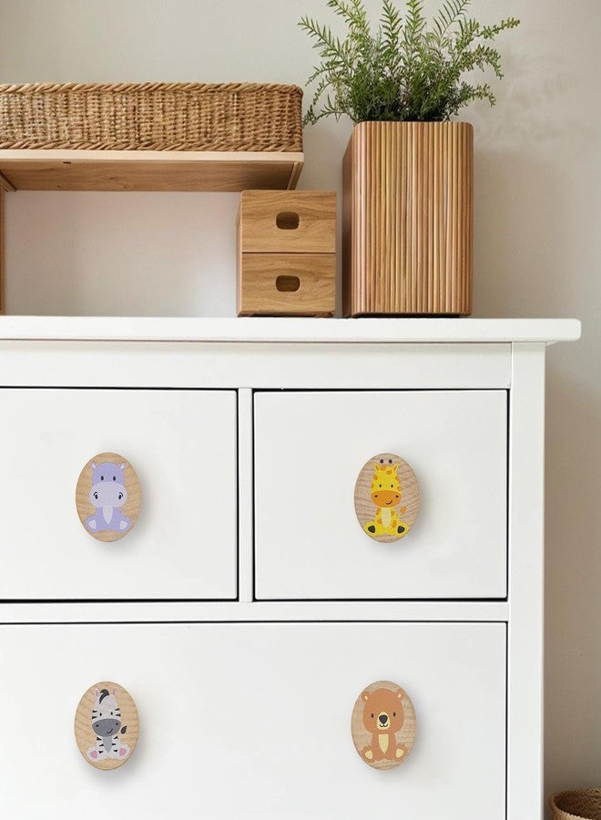 Lasyman 8Pack 1.8" Wood Cute Nursery Kids Dresser Unique Cabinet Knobs Animal Drawer Pulls Wooden Knob - Image 2