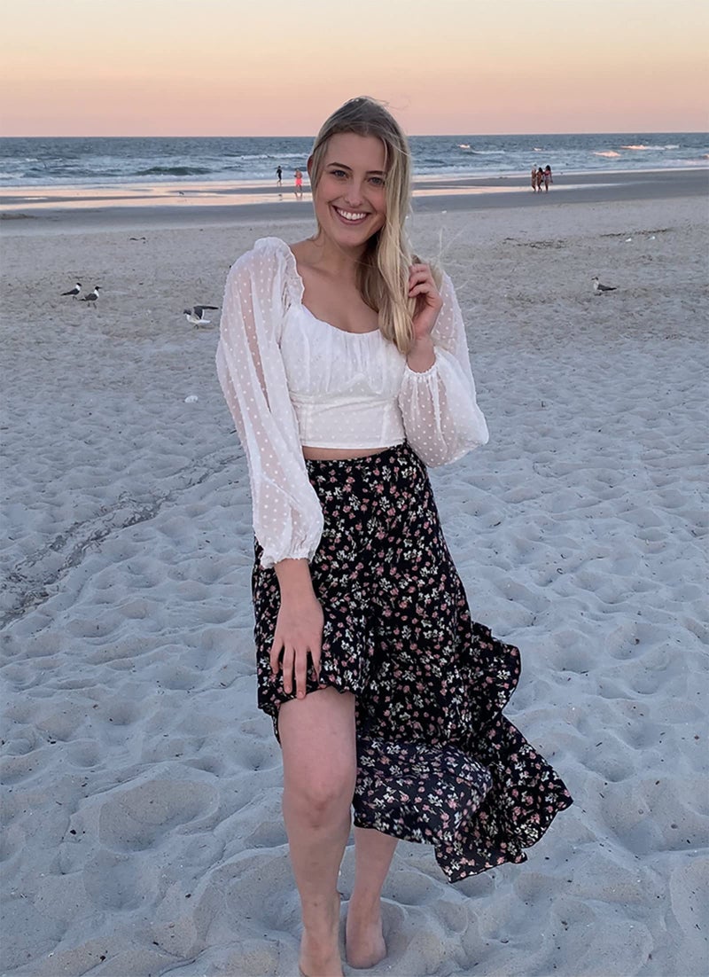 BTFBM Women 2025 Summer Spring Boho Long Skirts Dress Floral Print Elastic Waist Split Ruffle High Low Beach Maxi Skirt(Z-Black, Small) - Image 3