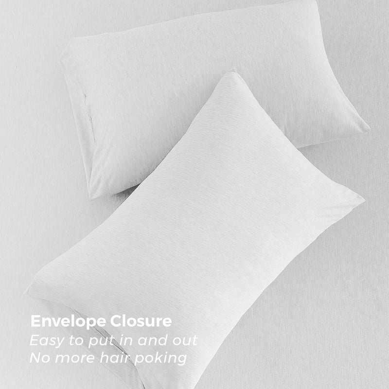 Pure Bedding Bed Sheets - Queen Sheet Set [6-Piece, Heather White] - Hotel Luxury 1800 Brushed Microfiber - Soft and Breathable - Deep Pocket Fitted Sheet, Flat Sheet, Pillow Cases - Image 5