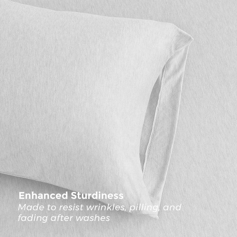 Pure Bedding Bed Sheets - Queen Sheet Set [6-Piece, Heather White] - Hotel Luxury 1800 Brushed Microfiber - Soft and Breathable - Deep Pocket Fitted Sheet, Flat Sheet, Pillow Cases - Image 4