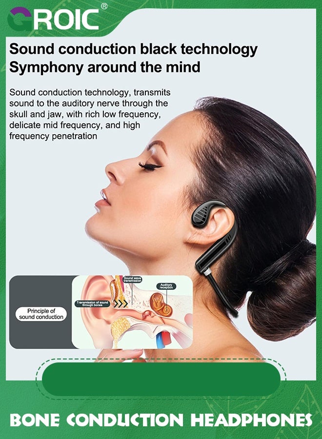 GROIC Open Earbuds, Sports Ear Wireless Long Battery Life Ear, 5.2 Air-Conducted Earphones, True Wireless Earbuds for Running Hiking Driving  - Image 2