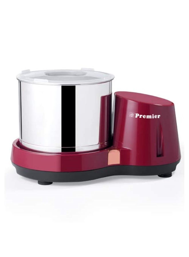 Premier Compact Wet Grinder Pg 501 2ltr 200 Watts Gear Driven 230v - Maroon | Gear-Driven Motor, Space-Saving Compact Design, Stylish Maroon Finish, Durable Stainless Steel Drum - Image 1