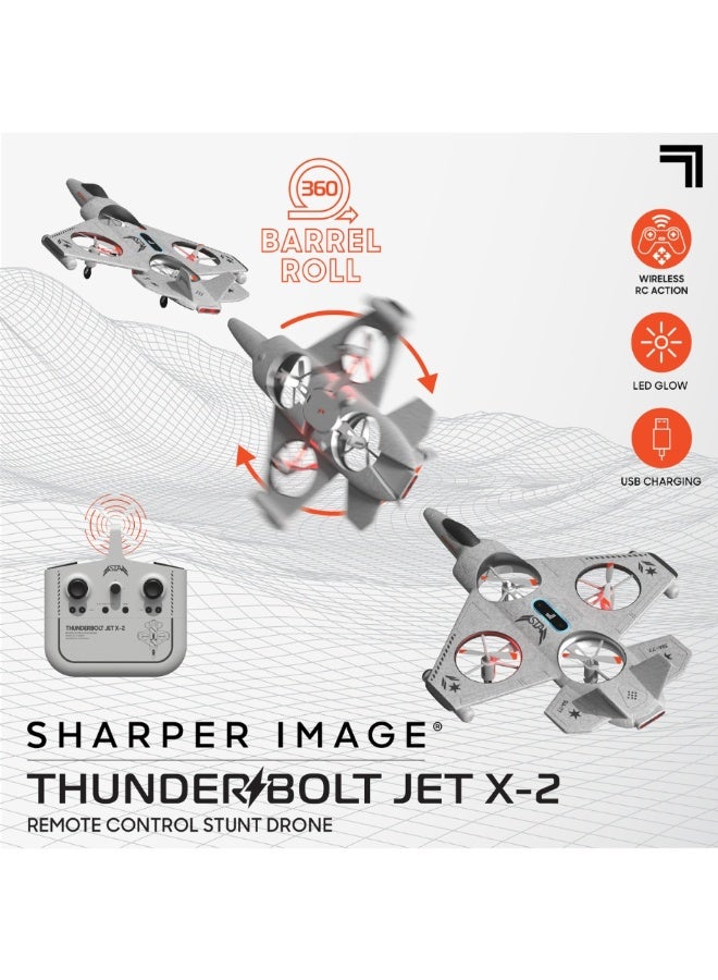 Sharper Image Toy RC Thunderbolt Jet X-2 Stunt Drone Lightweight Foam Design and 2.4GHz Long Range Wireless Control, Gift for Kids 8+ Years - Image 4