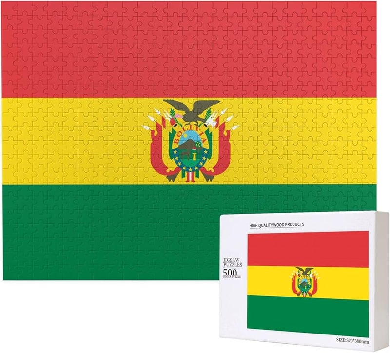 لغز علم بوليفيا 500 قطعة للكبار 20.4 × 15 ديكور منزلي هدية - Image 1
