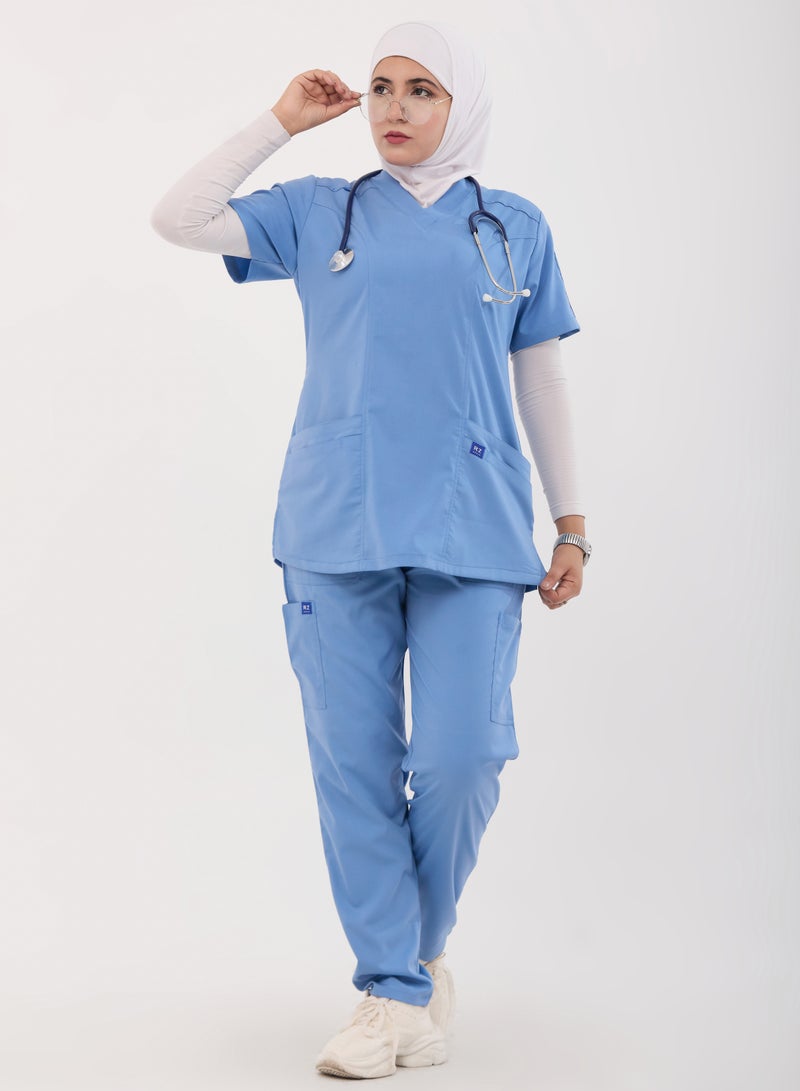 RZ cyan medical scrubs from RZ are comfortable, flexible and elegant - Image 1
