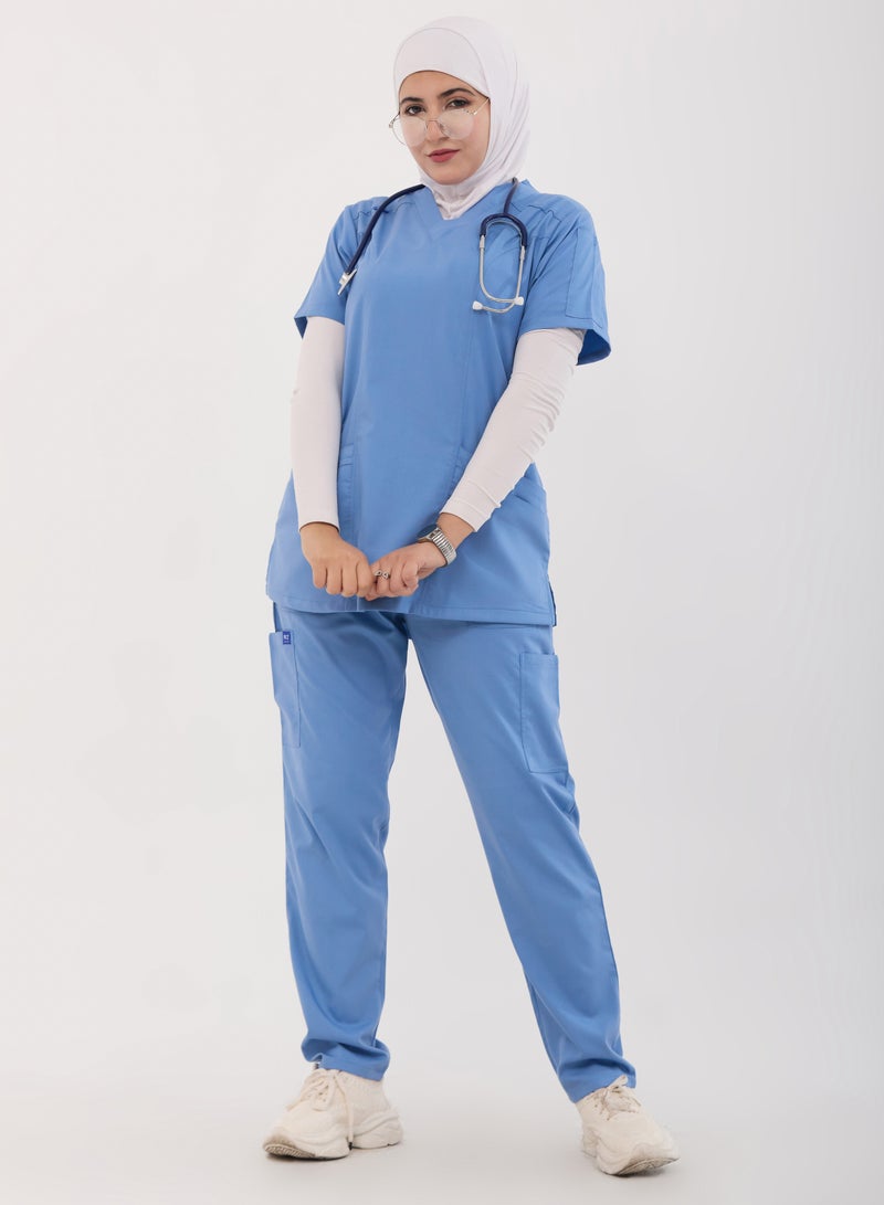 RZ cyan medical scrubs from RZ are comfortable, flexible and elegant - Image 2