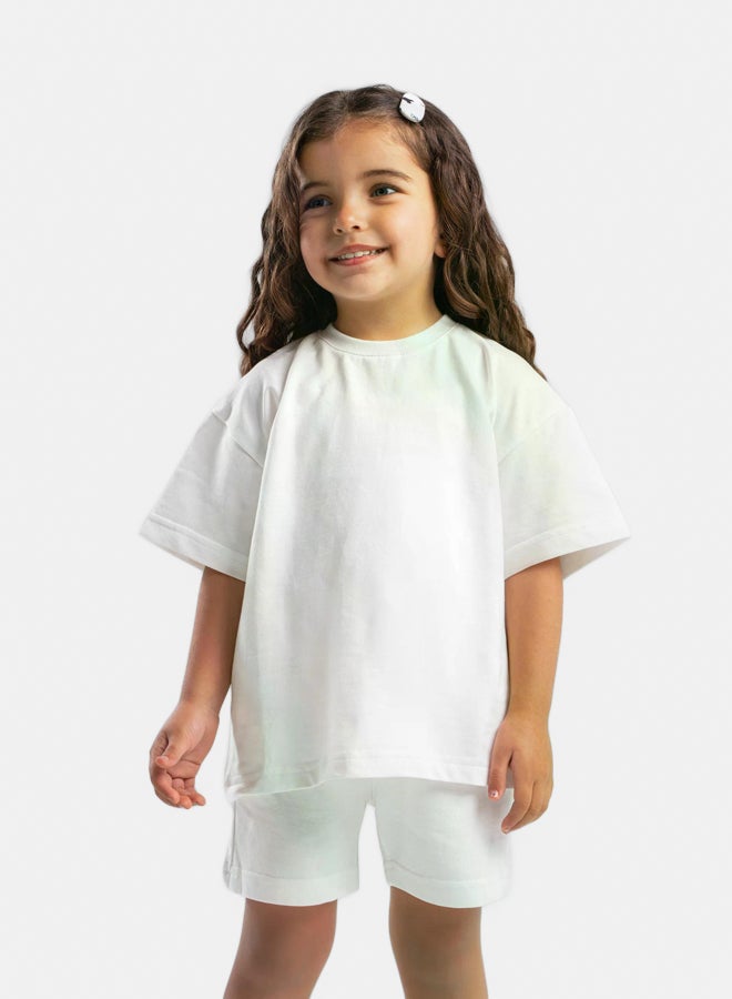 Organdy OFF-WHITE LITTLE ONES SUMMER MELTON BOX-TEE - Image 2