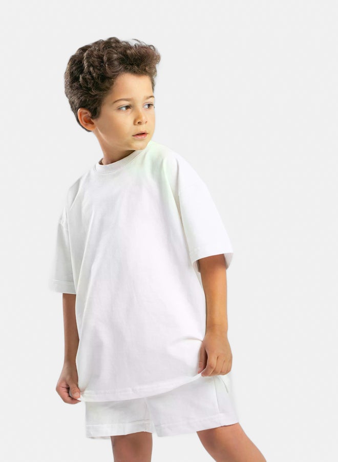 Organdy OFF-WHITE LITTLE ONES SUMMER MELTON BOX-TEE - Image 4