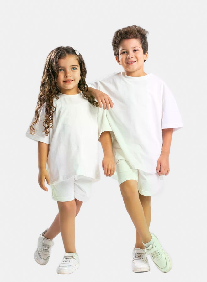 Organdy OFF-WHITE LITTLE ONES SUMMER MELTON BOX-TEE - Image 1