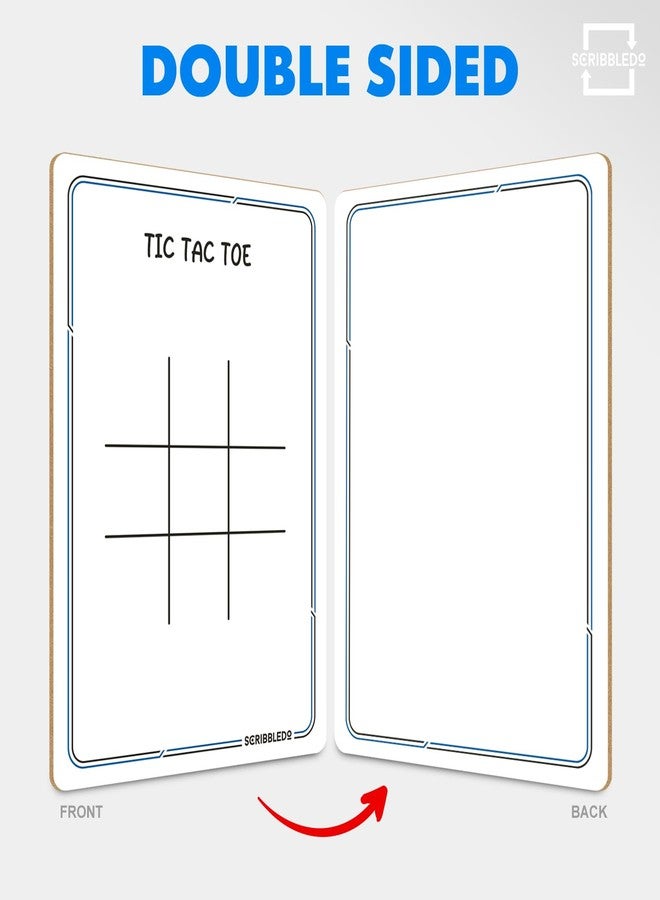 سكريبل دو لعبة إكس أو من سكريبلدو، لوحة بيضاء قابلة للمسح الجاف، مقاس 9 × 6 بوصة، ذات وجهين، قابلة لإعادة الاستخدام، أداة تعليمية صفية ممتعة للرسم والكتابة، ألعاب طاولة لكبار السن، لوحة صغيرة للمنزل والمدرسة - Image 2
