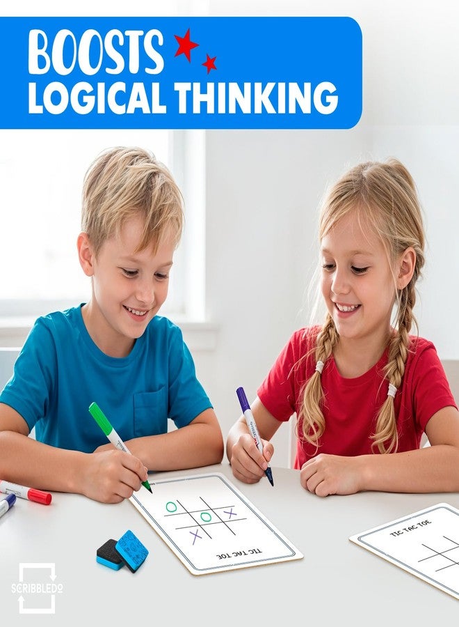 سكريبل دو لعبة إكس أو من سكريبلدو، لوحة بيضاء قابلة للمسح الجاف، مقاس 9 × 6 بوصة، ذات وجهين، قابلة لإعادة الاستخدام، أداة تعليمية صفية ممتعة للرسم والكتابة، ألعاب طاولة لكبار السن، لوحة صغيرة للمنزل والمدرسة - Image 5