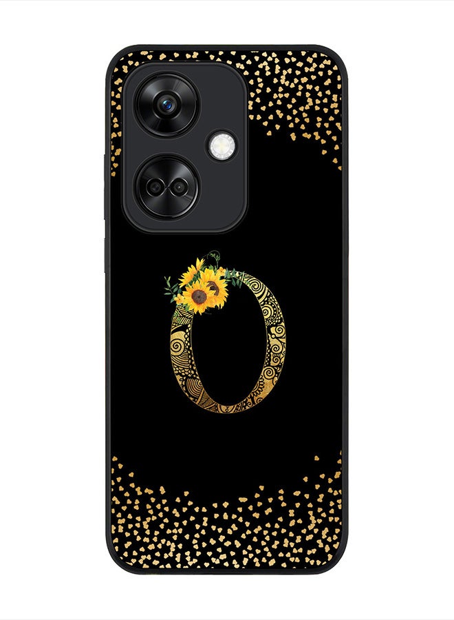 Stylizedd Rugged Black Edge case for OnePlus Nord CE3 / Oppo K11, Slim fit Flexible   Custom Monogram Initial Letter Mandala Floral Pattern Alphabet- O (Black) - Image 1