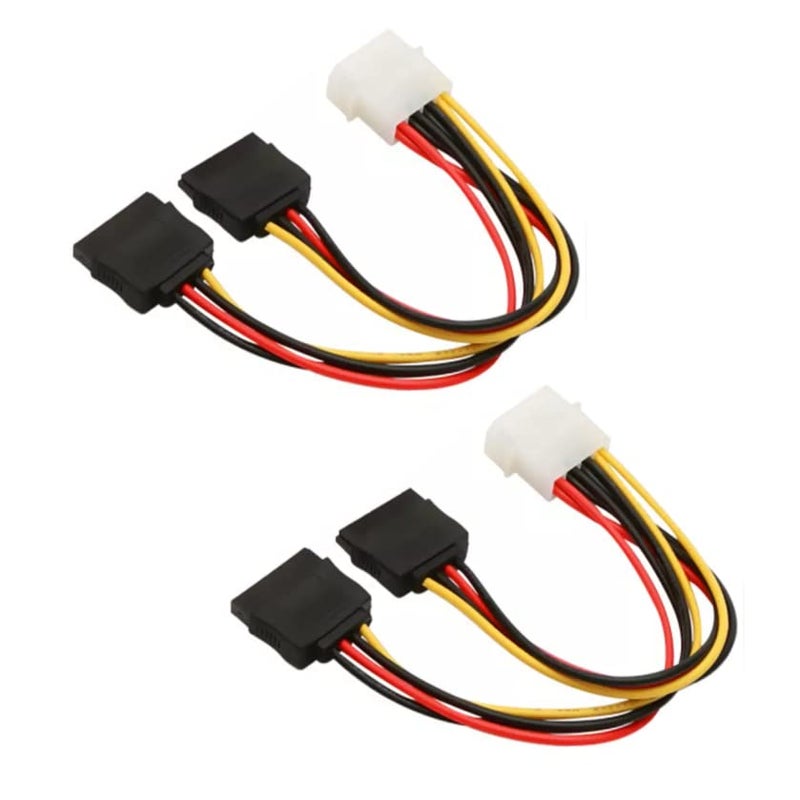 PARUHT 4 Pin Molex to Dual SATA Power Y Cable for Internal Hard Disk Drive, HDD, SSD & DVD Writer (Pack of 2),Multi-Colored - Image 2