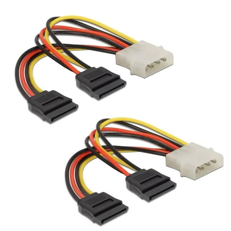 PARUHT 4 Pin Molex to Dual SATA Power Y Cable for Internal Hard Disk Drive, HDD, SSD & DVD Writer (Pack of 2),Multi-Colored - Image 5