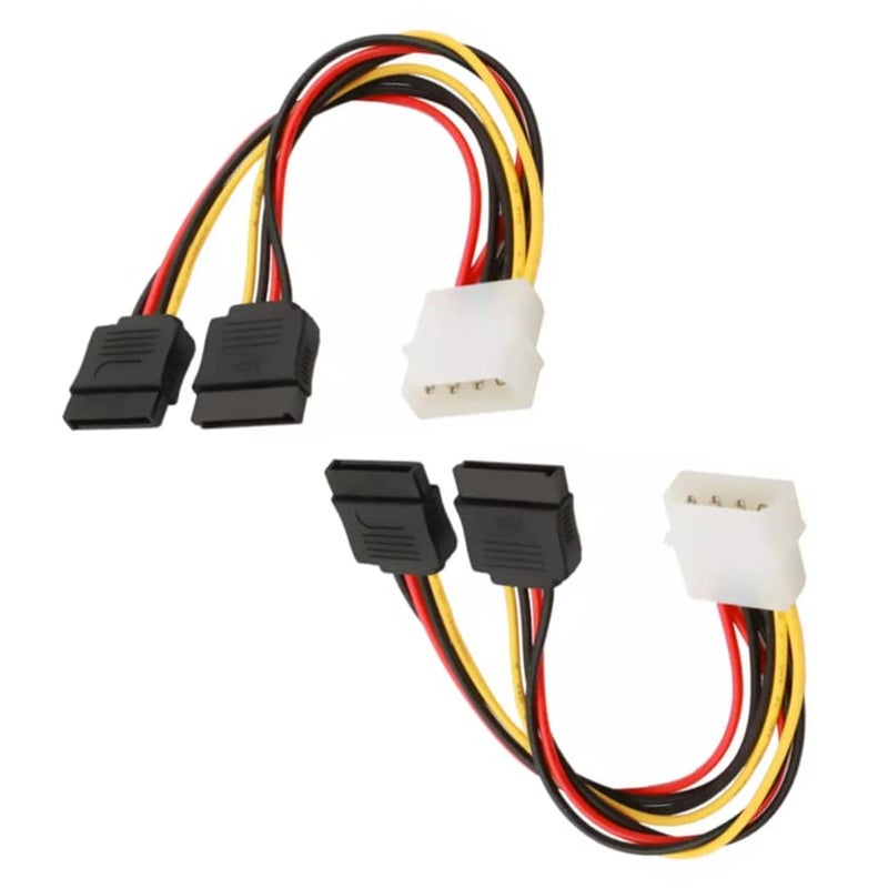 PARUHT 4 Pin Molex to Dual SATA Power Y Cable for Internal Hard Disk Drive, HDD, SSD & DVD Writer (Pack of 2),Multi-Colored - Image 3
