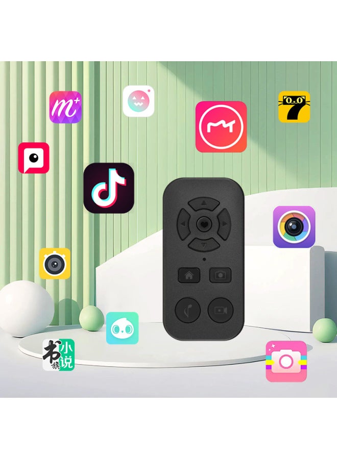 Bluetooth Remote Control Charging 9-key Multi-function Photo E-book  Turning Brush Short Video Remote Selfie-Color:DY10 Nine Key Black Color Box - Image 2