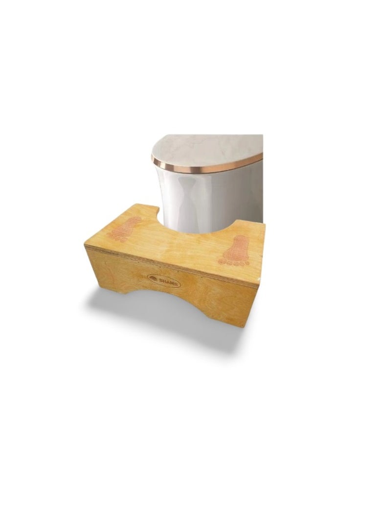 Bathroom Footstool -hand made - A strong, natural wood toilet seat that can withstand up to 200 kilograms and is non-slip from Shams. It prevents constipation, a toilet footstool to improve bowel movements.