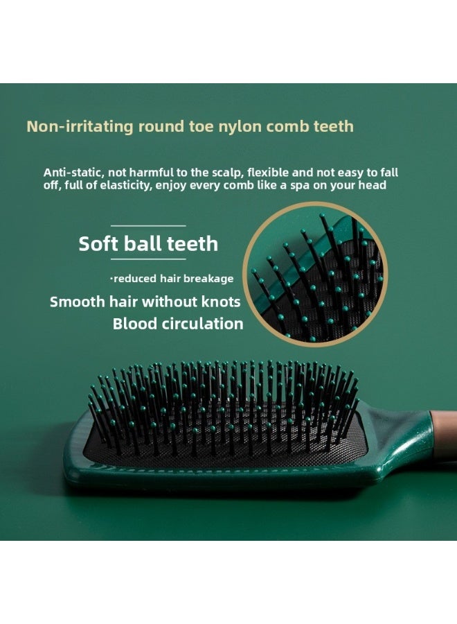 Ucanbe 3-Piece Dark Green Massage Hair Brush Set – Air Cushion Ionic Brushes for Straightening & Curling Hair, Styling & Care - Image 3