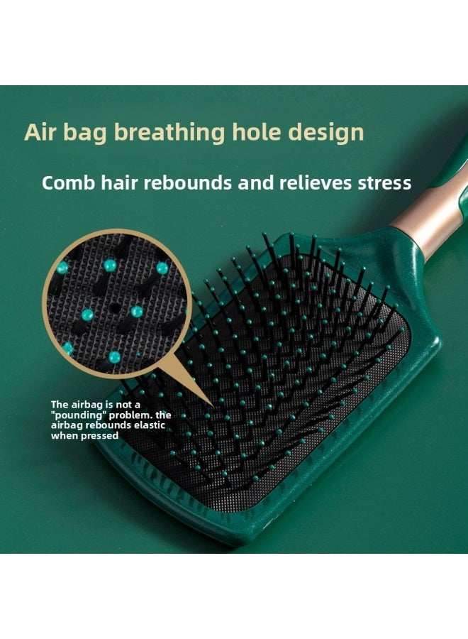 Ucanbe 3-Piece Dark Green Massage Hair Brush Set – Air Cushion Ionic Brushes for Straightening & Curling Hair, Styling & Care - Image 2