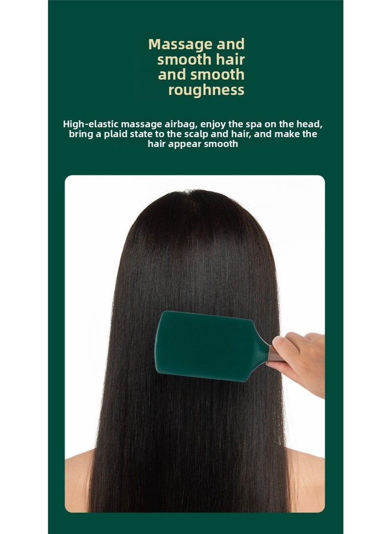 Ucanbe 3-Piece Dark Green Massage Hair Brush Set – Air Cushion Ionic Brushes for Straightening & Curling Hair, Styling & Care - Image 4