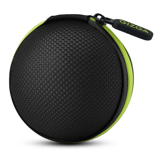 GIZGA Essentials Earphone Carrying Case with Shockproof & Durable 1680D Ballistic Nylon, Mesh Pocket, Zipper & Carabiner Travel Organizer Pouch for Earbuds, Flash Drives, Cables, SD Cards (Green) - Image 1