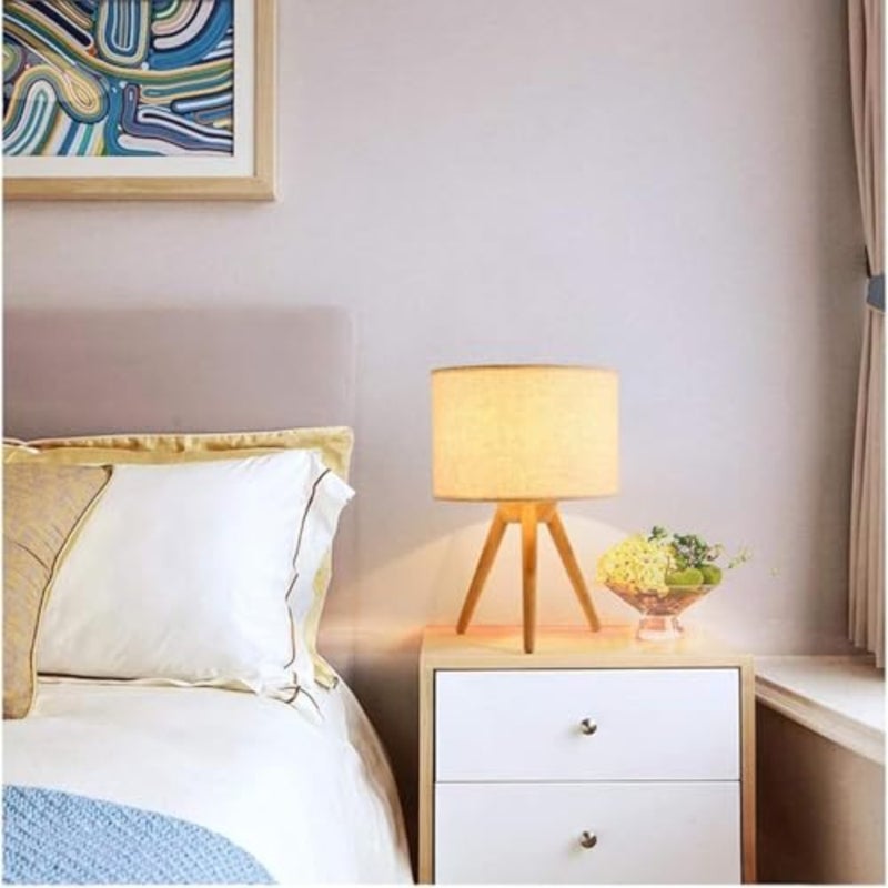 Lamp Bedside 12W 3 Color Desk Lamp Japanese Personality Eye Protection Table Lamp Creative Wood Simple Nordic Art Warm Bedroom Table Lamps - Image 4