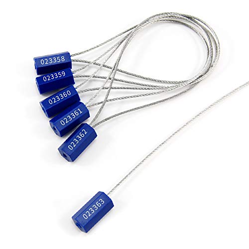 EASY Steel Security Cable Seals Numbered Tamper Proof Security Tags Anti-Theft Pull-Tite Container Trailer Pad-Lock Ties Straps (Blue, Pack of 100pcs) - Image 4