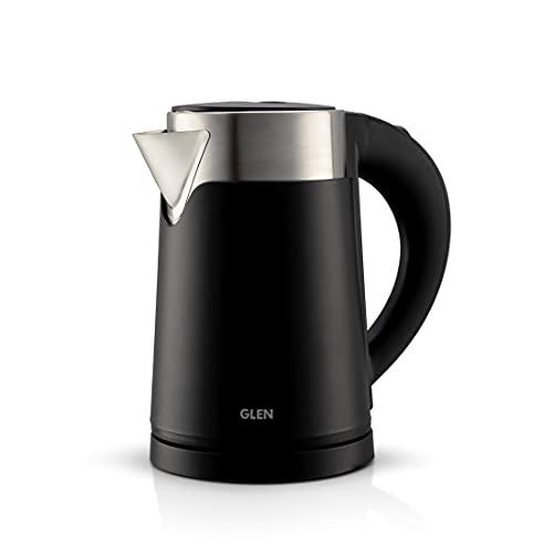 Glen Electric Kettle 800ml, Plastic Clad Stainless Steel, Cordless, 360° Rotation Base, Auto Shutoff, 800W, Kettle for Hot Water & Tea - Black (9004) - Image 1