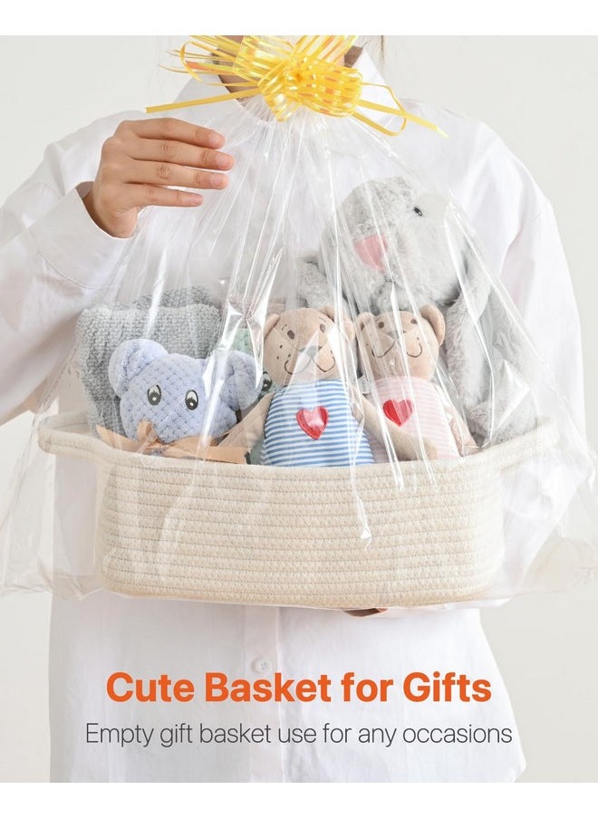 KALLAX Small Woven Basket, 12 x 8 x 4.5 Inches, Small Storage Baskets for Organizing, Gift Baskets Empty, Cute Rope Shelf Closet Storage Bins for Shelves, Dog Toy Basket, Off White  - Image 2
