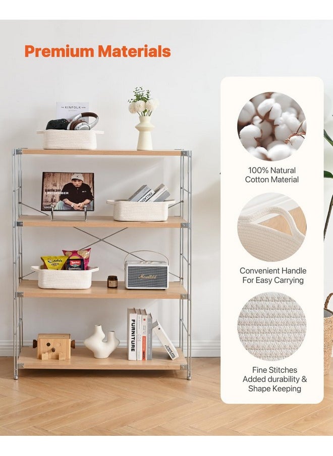 KALLAX Small Woven Basket, 12 x 8 x 4.5 Inches, Small Storage Baskets for Organizing, Gift Baskets Empty, Cute Rope Shelf Closet Storage Bins for Shelves, Dog Toy Basket, Off White  - Image 4