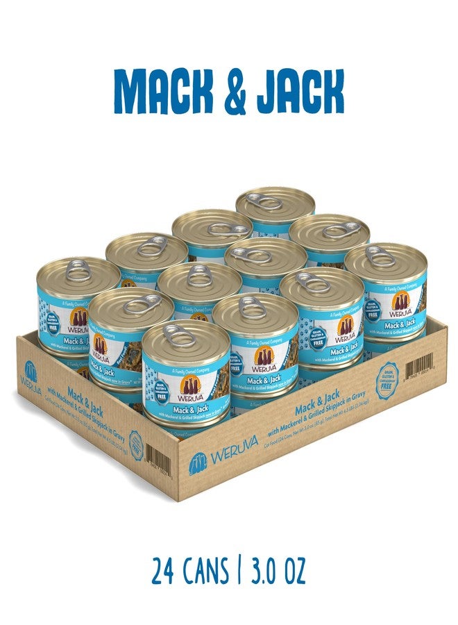 Weruva Classic Cat Food, Mack & Jack with Mackerel & Grilled Skipjack in Gravy, 3oz Can (Pack of 24) - Image 2