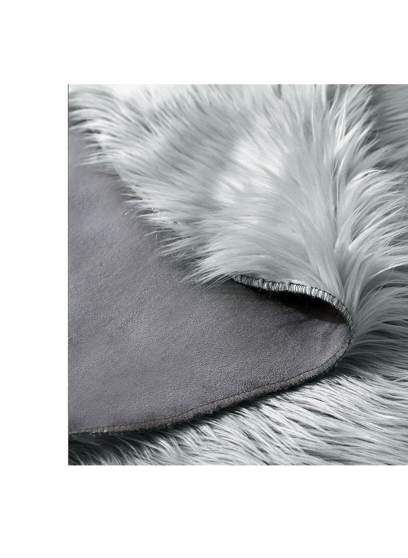 Soft Artificial Sheepskin Rug Chair Cover Bedroom Mat Artificial Wool Warm Hairy Carpet Seat Textil Fur Area Rugs Home Decorate 90*90cm beige - Image 2