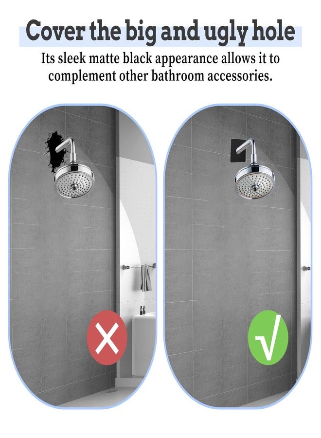 Molain 2 Pcs Escutcheon Plate Wall Split Flange, 22mm/0.87in ABS Wall-Mounted Water Pipe Flange Cover, Self-Adhesive Square Plumbing Cover Plates for Kitchen Shower Head Toilet(Black) - Image 4