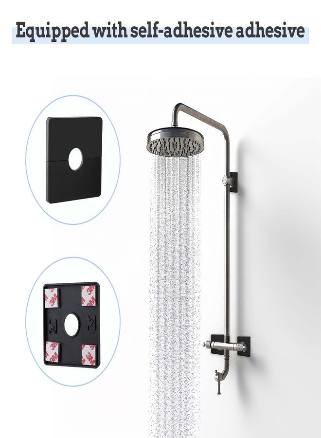 Molain 2 Pcs Escutcheon Plate Wall Split Flange, 22mm/0.87in ABS Wall-Mounted Water Pipe Flange Cover, Self-Adhesive Square Plumbing Cover Plates for Kitchen Shower Head Toilet(Black) - Image 5
