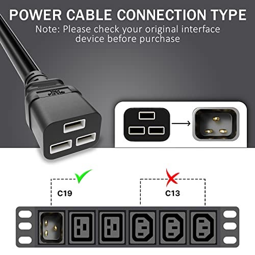 FEDUS 16A C19 Server AC Power Cord 1.5 Meter Heavy Duty, 250V, 16AWG, for PDUs, UPS Amplifier and Network Equipment - 1.5mm² 3-Pin - Image 2