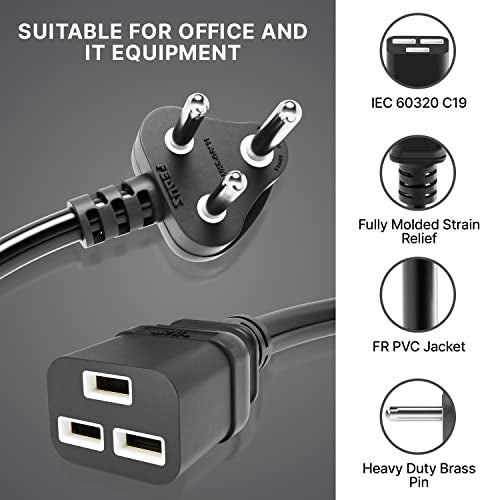 FEDUS 16A C19 Server AC Power Cord 1.5 Meter Heavy Duty, 250V, 16AWG, for PDUs, UPS Amplifier and Network Equipment - 1.5mm² 3-Pin - Image 5