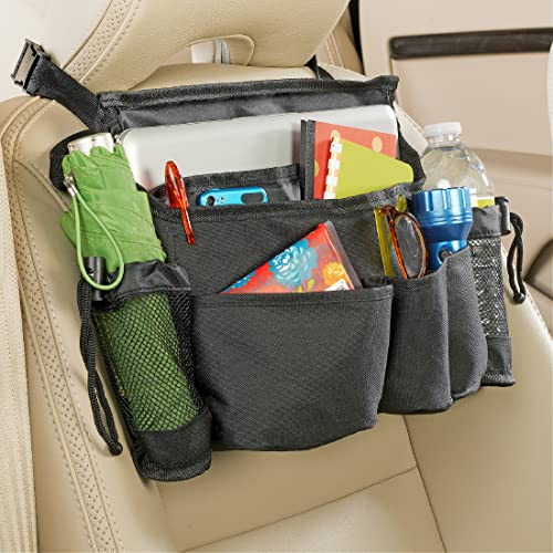 High Road SwingAway Car Front Seat Organizer with 6 Storage Pockets and 2 Bottle or Cup Holders