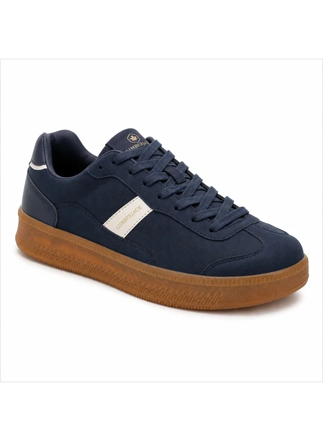 لامبرجاك Lumberjack Fofana Men’s Navy Blue Sneakers – Stylish Lace-Up Casual Shoes for Men with Gum Rubber Sole, Comfortable Everyday Fashion Sneakers