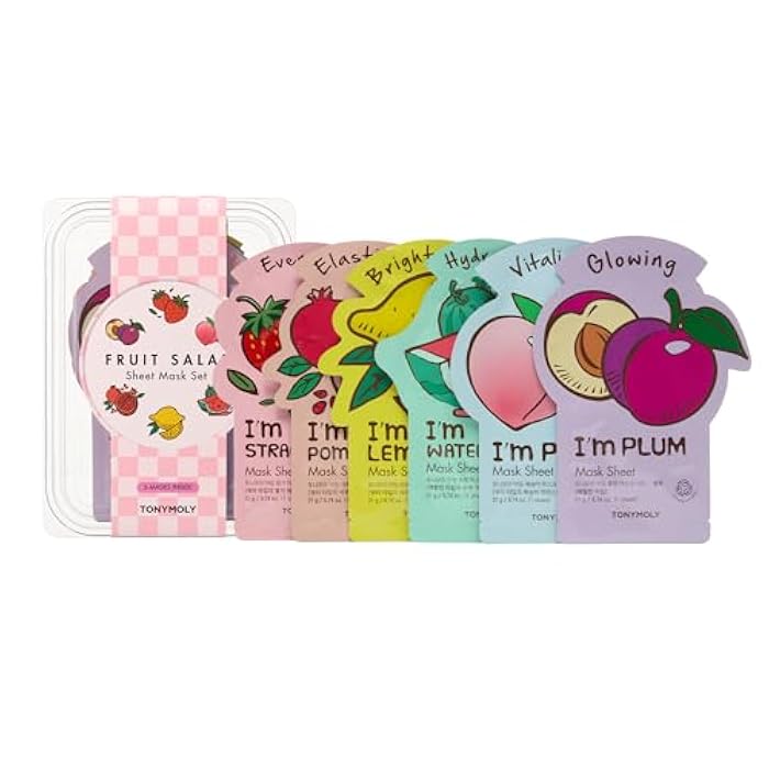 TONYMOLY Fruit Salad Sheet Mask Set – 6 Hydrating & Brightening Korean Face Masks with Vitamin C & Antioxidant Fruit Extracts for Radiant, Glowing, Nourished Skin – K-Beauty Self Care & Gift Set - Image 2