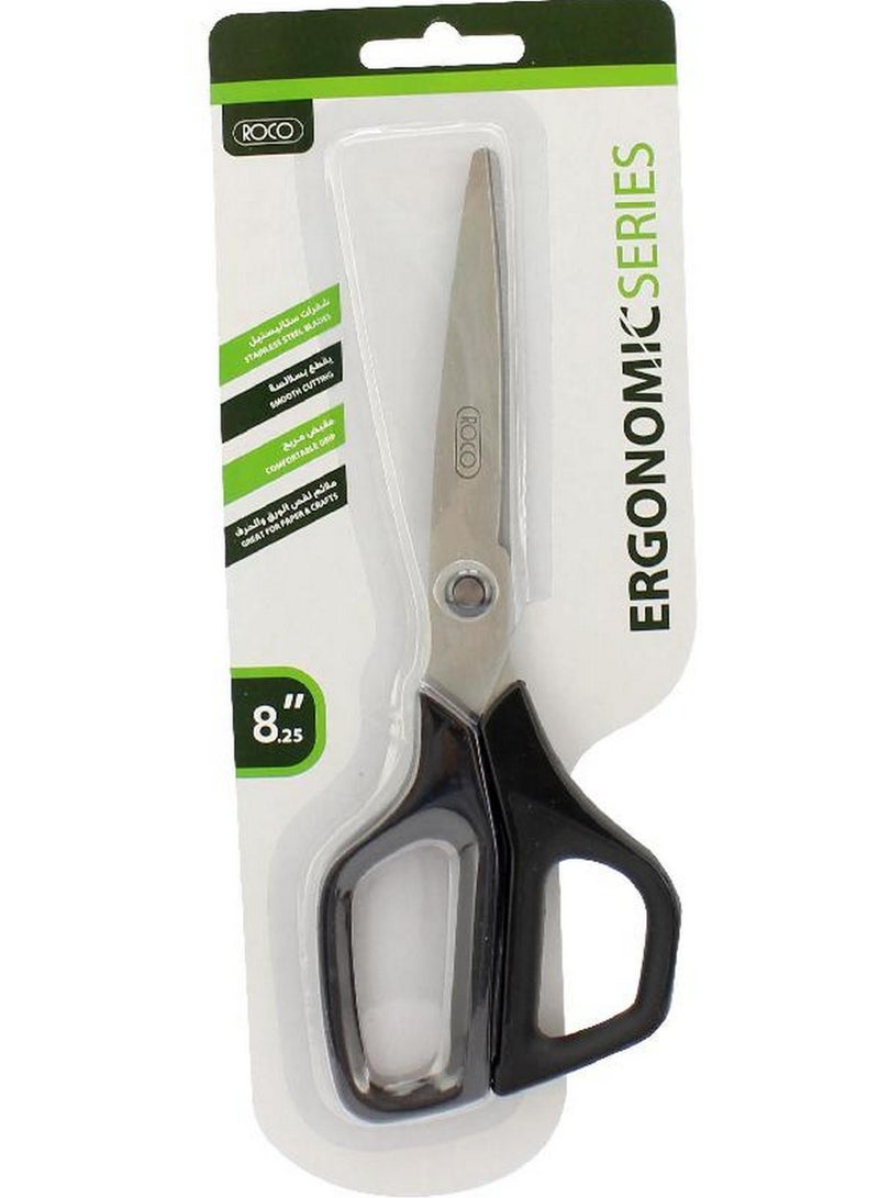 ROCO Ergonomic Series Standard Scissor For Either Hand Black 8.25 Inch - Image 1
