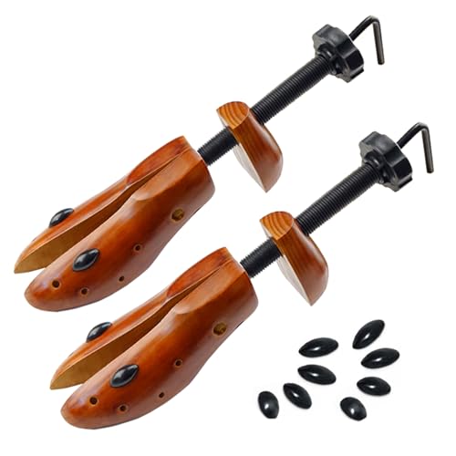 EchoDone Echodo 2 Way Shoe Trees For Men Wooden Shoe Stretcher Adjustable Unisex Shaper Large Size for Men and Women, Wood Shaper Women's Size 10 to 13.5 Man's Size 9 to 13 - Image 1